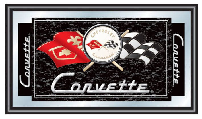 Corvette C1 Framed Mirror - Black