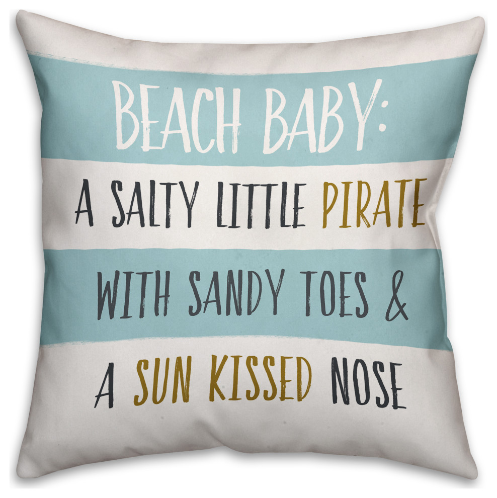 Beach Baby 16x16 Throw Pillow