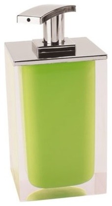 Square Soap Dispenser Made From Resin, Green