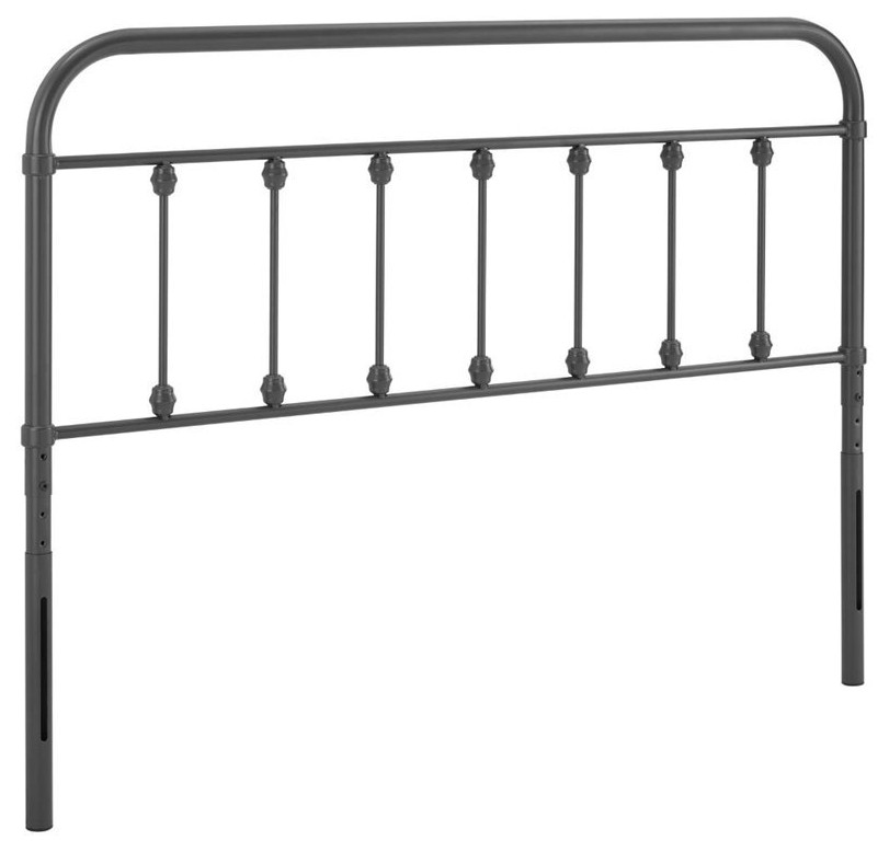 Modway Sage Full Modern Powder Coated Iron Headboard in Gray Finish