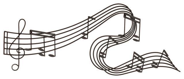 Traditional Note Design Traditional Style Musical Note Design Metal Wall Decor, Black ...