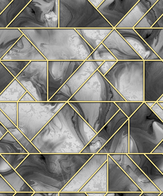 Geometric Marble Gold 32'x20.8" Wallpaper Contemporary Wallpaper