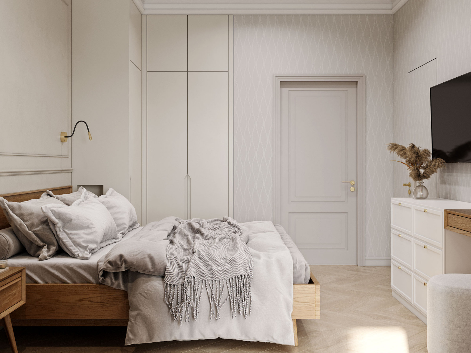 Спальня с яркими акцентами в ЖК Соло