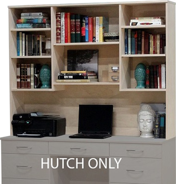 Flat Iron Hutch, 12x60x48 Transitional Desks And Hutches by