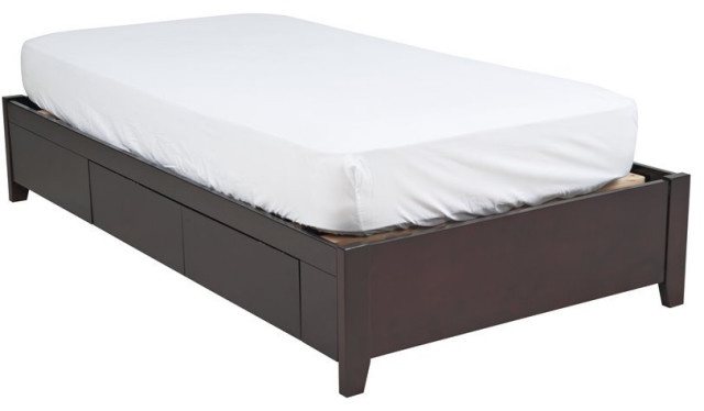 Modus Nevis Queen Solid Wood Platform Storage Bed in Espresso