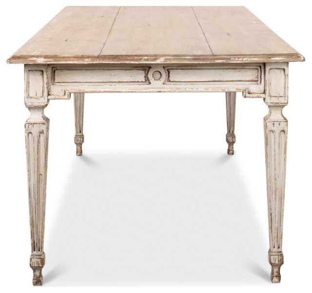 Elise Rectangle Dining Table Seats 6 Gray Natural - French Country ...