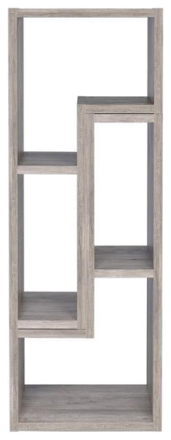 Coaster Contemporary Grey Driftwood Convertible TV Stand and Bookcase 47...