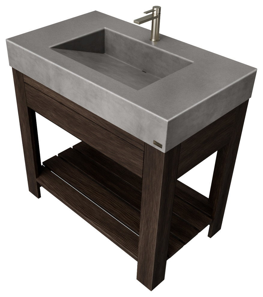 lavare vallum concrete sink with drawer