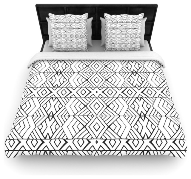 Pom Graphic Design Tribal Expression Cotton Duvet Cover Black Pom Graphic Design Tribal Expression Cotton Duvet Cover Black White Queen
