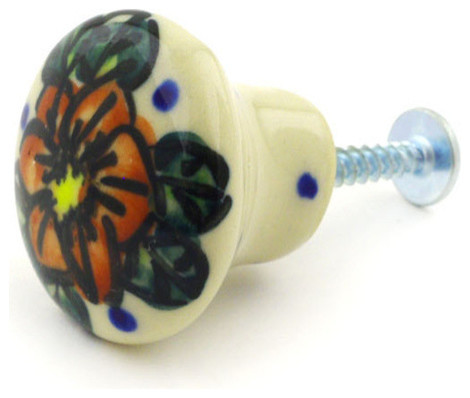 Polmedia Polish Pottery 2 Stoneware Drawer Pull Knob Farmhouse