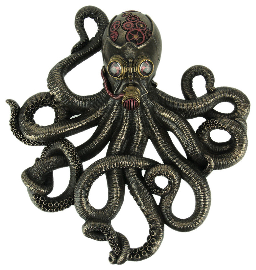 4.75" Steampunk Octopus Wall Hook Home Decor Figure Figurine
