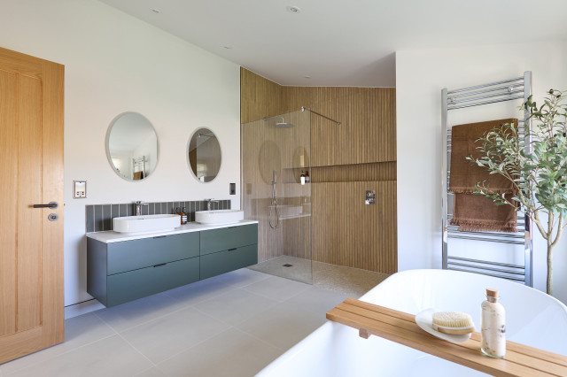 Industrial Barn Conversion contemporary-bathroom
