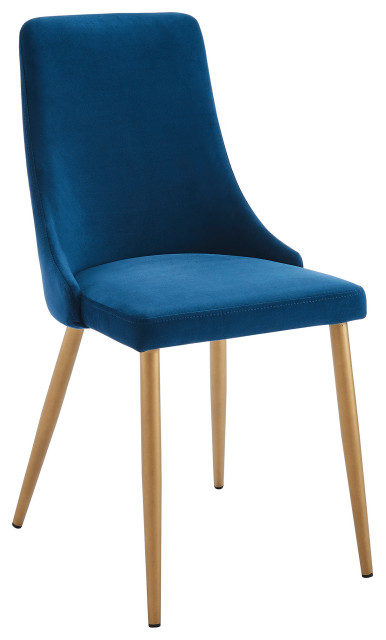 Set of 2 Mid-Century Velvet Side Chair, Blue