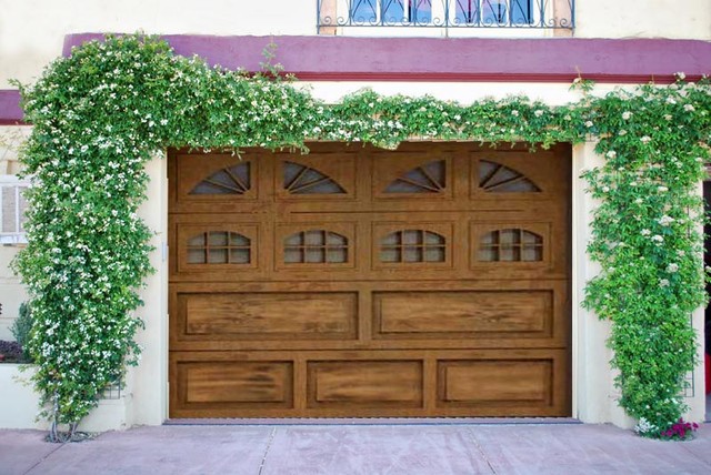 Custom Wood Garage Door - Matched To Entrance Doors - GD142