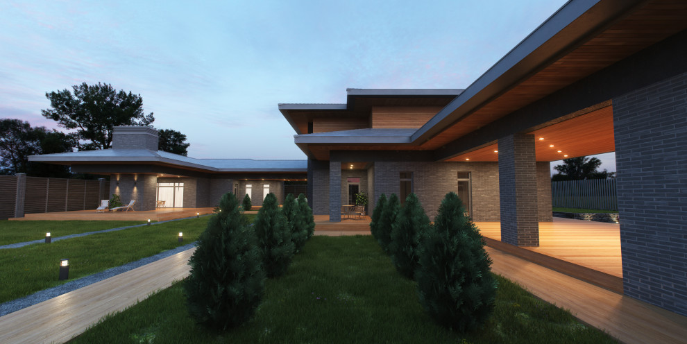 Загородный дом с гаражом и гостевым домом