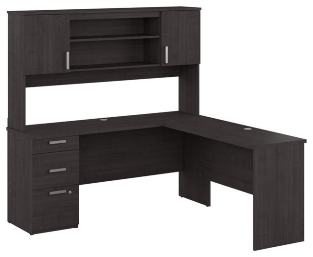 Bestar Ridgeley Contemporary Engineered Wood Desk with Hutch in