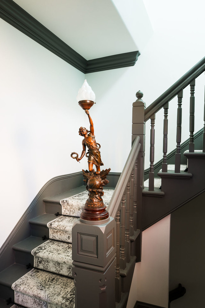 Inspiration for a transitional staircase in Portland.