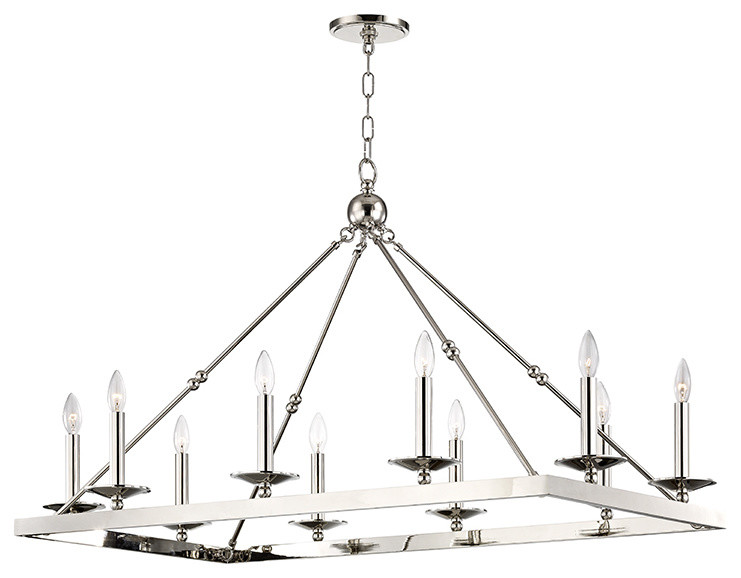 Allendale 10-Light Chandelier, Polished Nickel