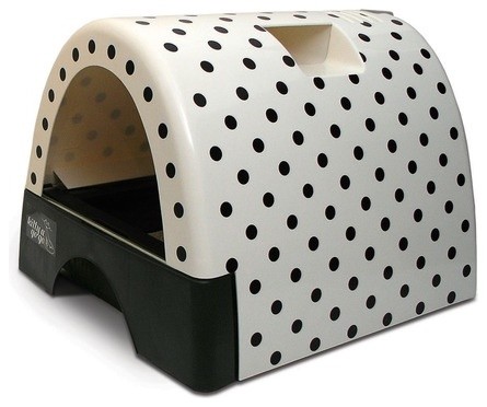 Designer Cat Litter Box with Polka Dot Cover