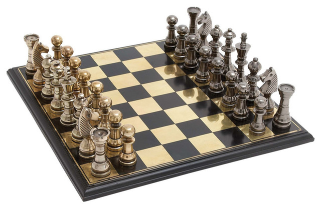 Contemporary Chess Set metal and wood chess set - contemporary - board games and card Contemporary Chess Set metal and wood chess set - contemporary - board games and card