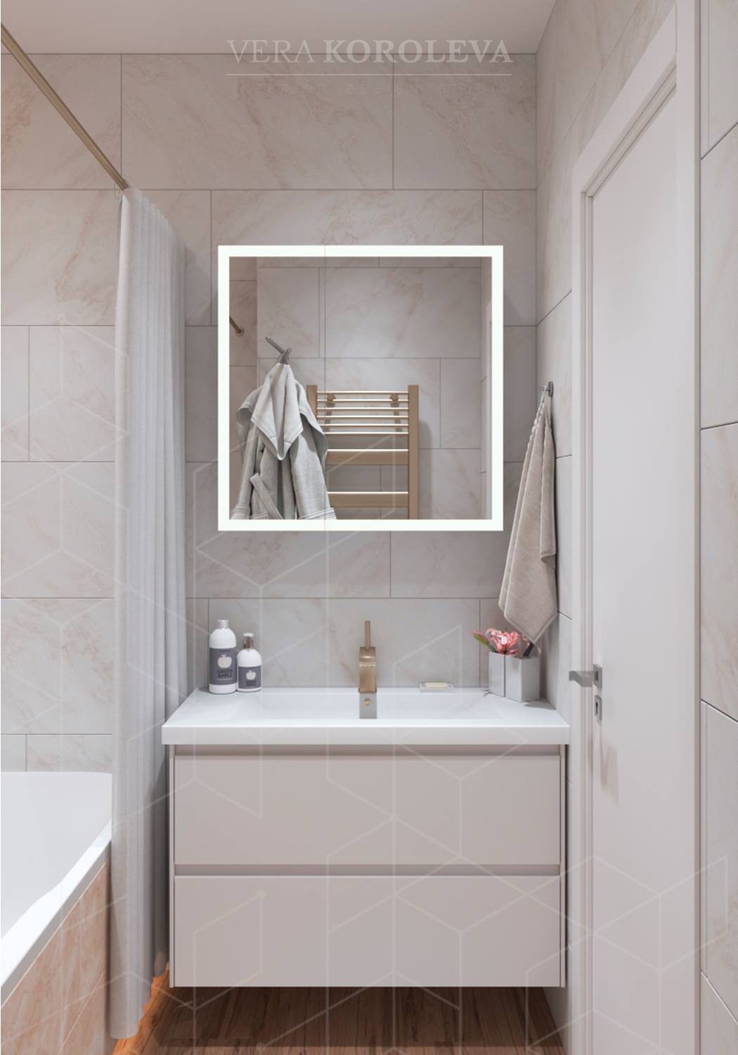 Дизайн-проект двухкомнатной  квартиры для семьи с детьми в ЖК "Модум"