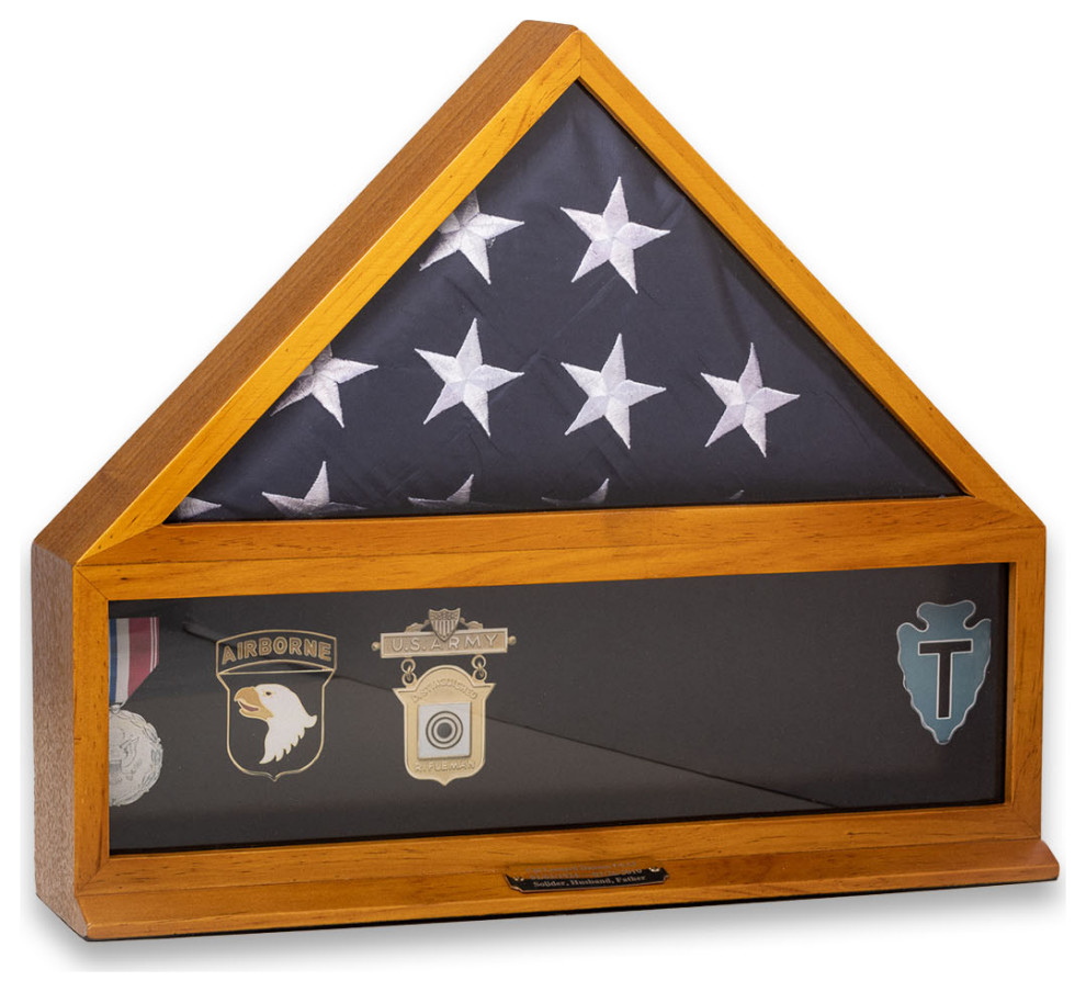 Oak Flag Presentation Box For 3'x5' Flag Contemporary Decorative