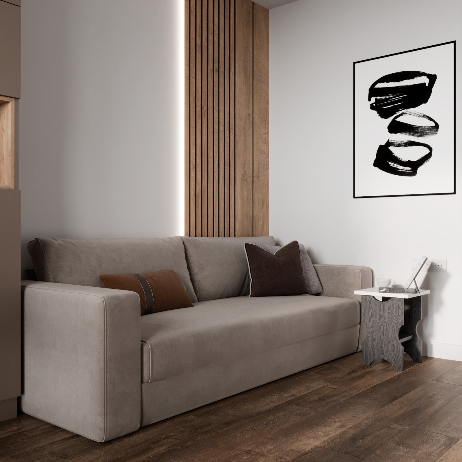 Табурет-столик 2 в 1 ЧАЙНЫЙ в гостиннуюой