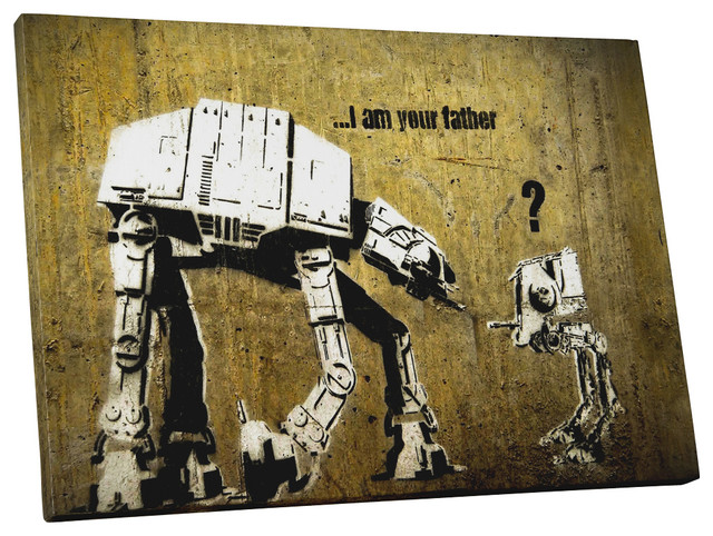 Banksy I Am Your Father Aka Star Wars Canvas Wall Art Contemporary Prints And Posters By Pingoworld Houzz