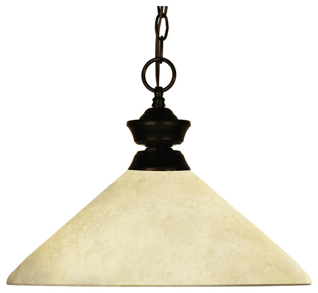 Shark 1-Light Pendant, Bronze With Golden Mottle Glass