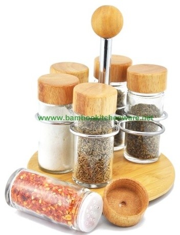 Bamboo Glass Spice Set