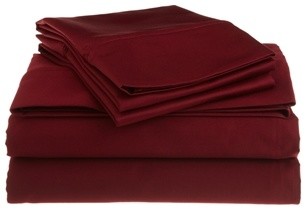 1200 Thread Count Egyptian Cotton Full Burgundy Solid Sheet Set