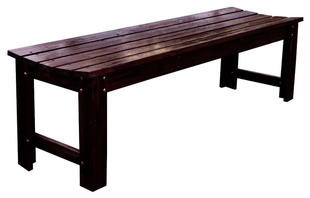 5 Feet Backless Outdoor Garden Patio Cedar Wood Bench In Burn