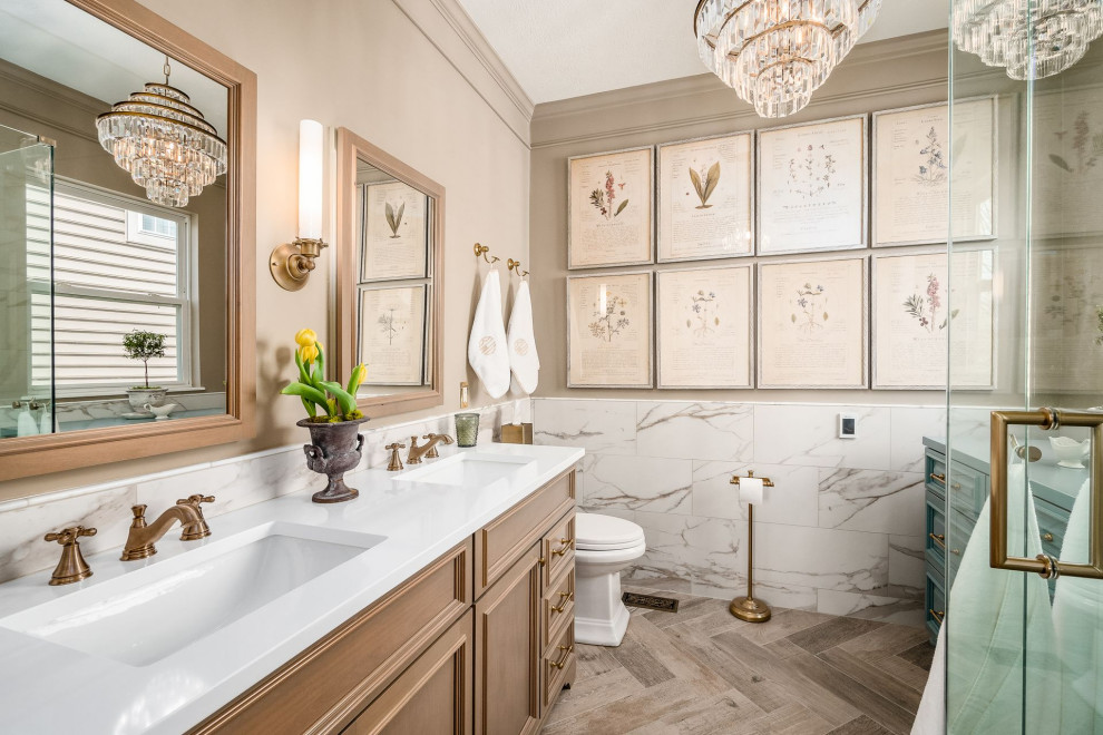 Inspiration for a french country bathroom remodel in Columbus