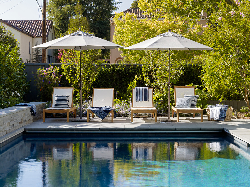 Inspiration for a timeless backyard rectangular pool remodel in San Francisco