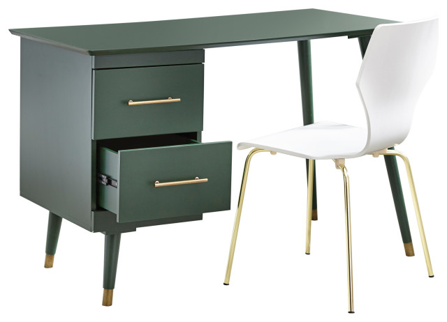 mid century green desk