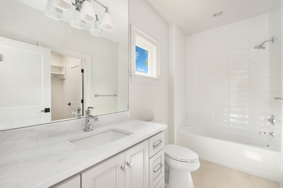 Example of a transitional bathroom design in Charlotte