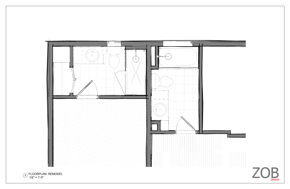 Example of a transitional bathroom design in Denver