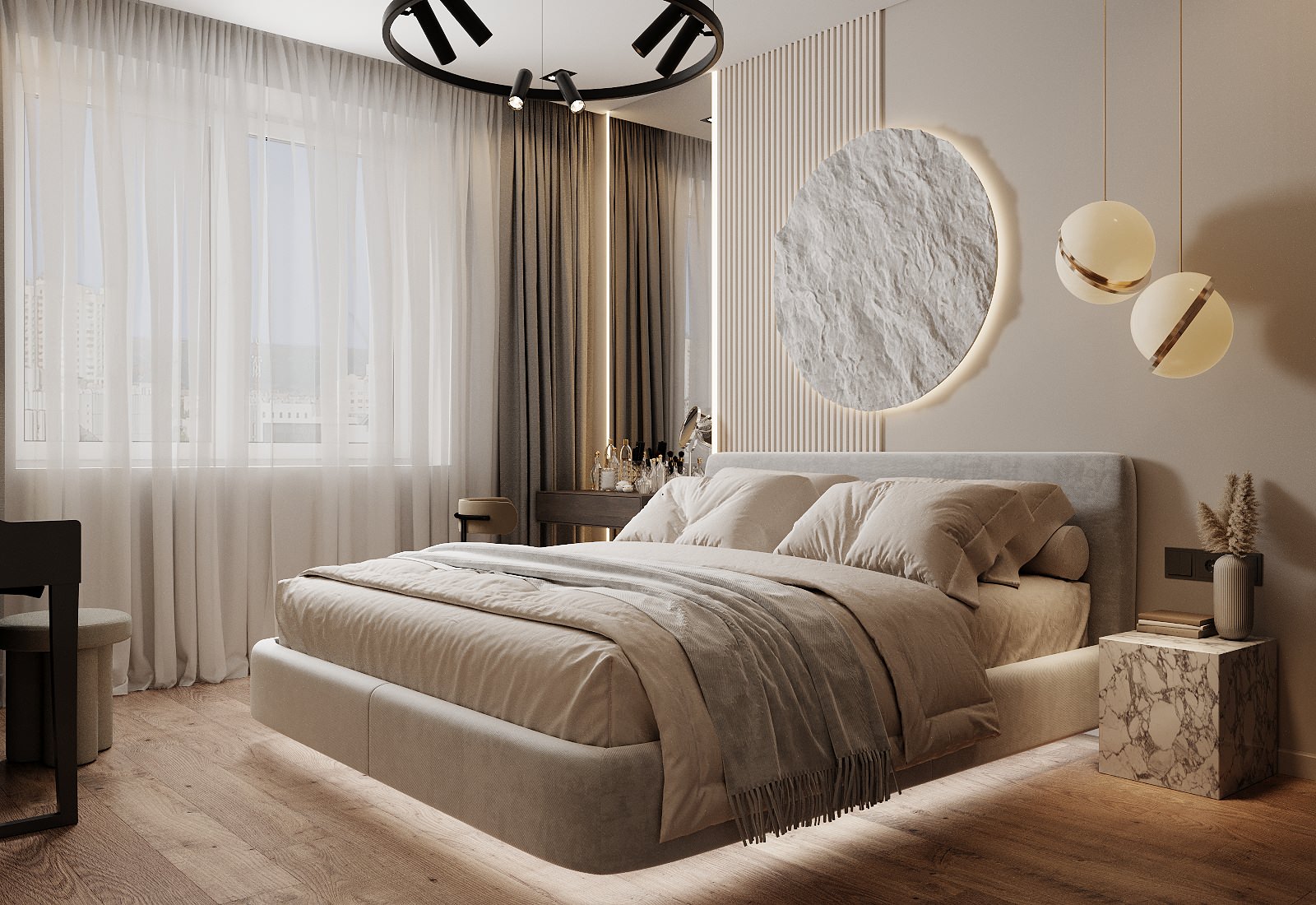 Камень и воздух. Квартира для современной девушки.