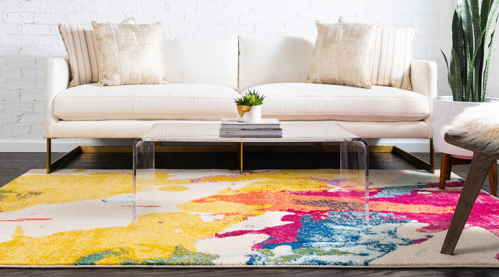 3 3 x 5 3 Unique Loom Sedona Collection Tribal Abstract Pink Area Rug