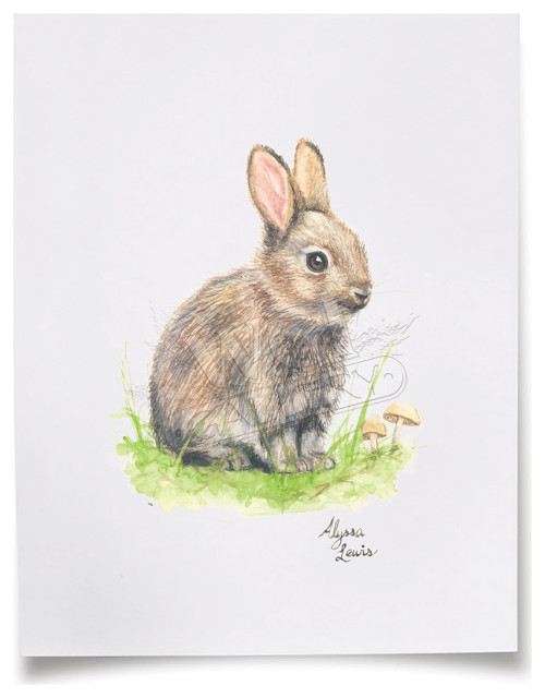 "Woodland Tinies" Rabbit Paper Print, Unframed, 13x19