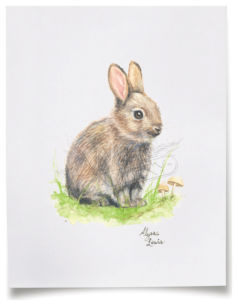 "Woodland Tinies" Rabbit Paper Print, Unframed, 13x19