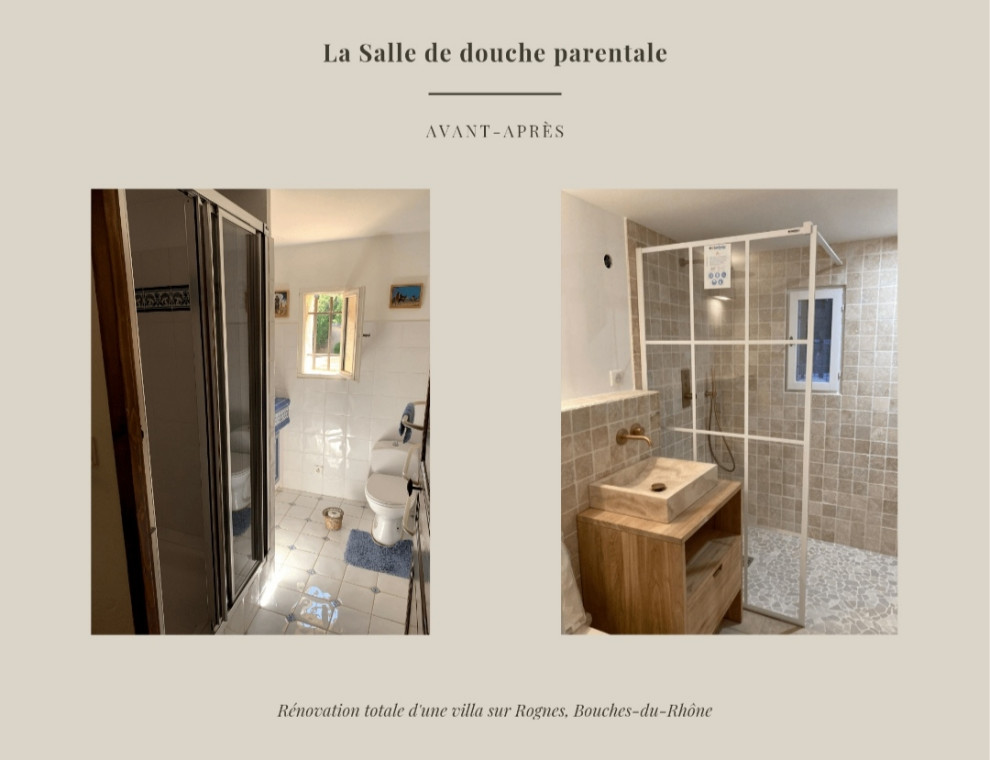 マルセイユにある地中海スタイルのおしゃれな浴室の写真