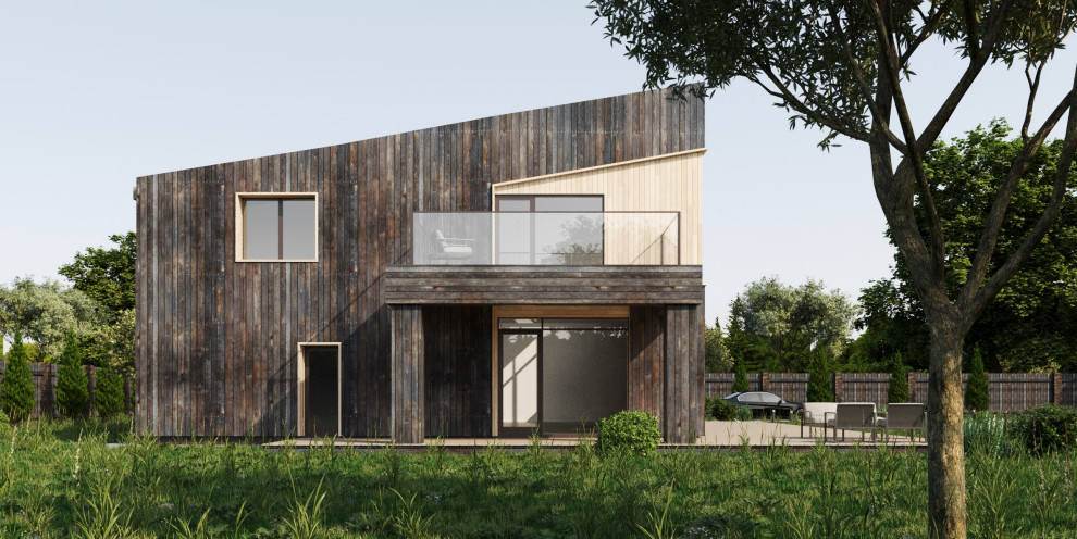 Дом с односкатной крышей и вторым светом