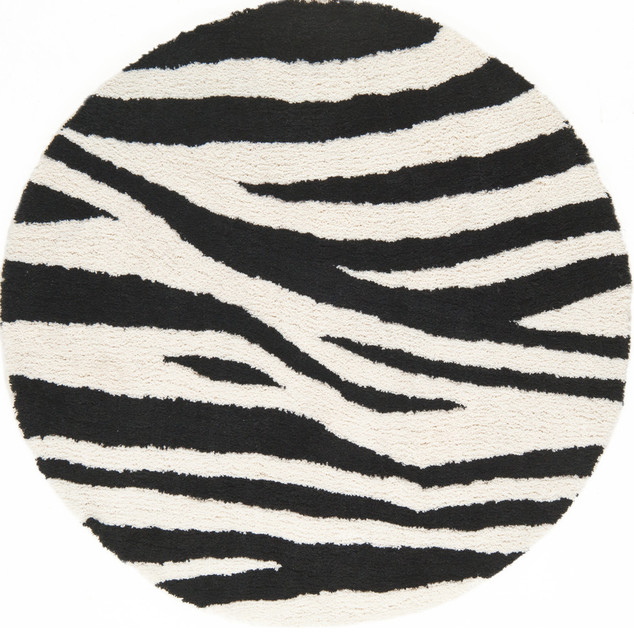 Zebra Shag Rug Ivory Black Contemporary Area Rugs by CONTINENTAL RUG COMPANY, INC.