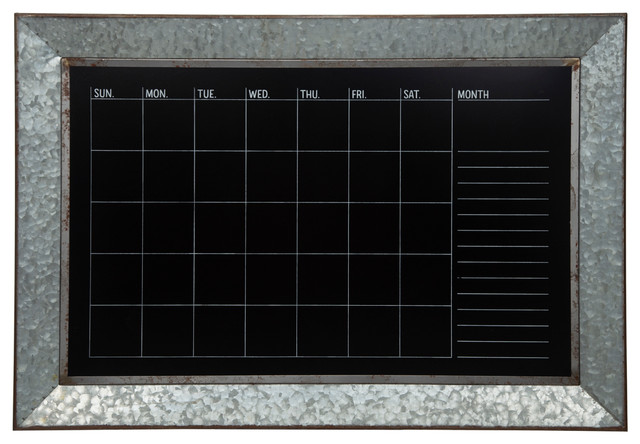 Rustic Brown 18x27 DesignOvation Beatrice Framed Magnetic Chalkboard Monthly Calendar
