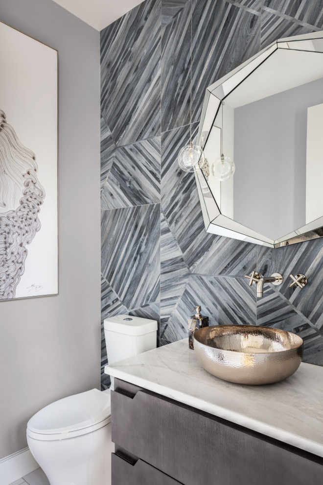 Beverly Skyline - Whole House Remodel - Beach Style - Powder Room ...