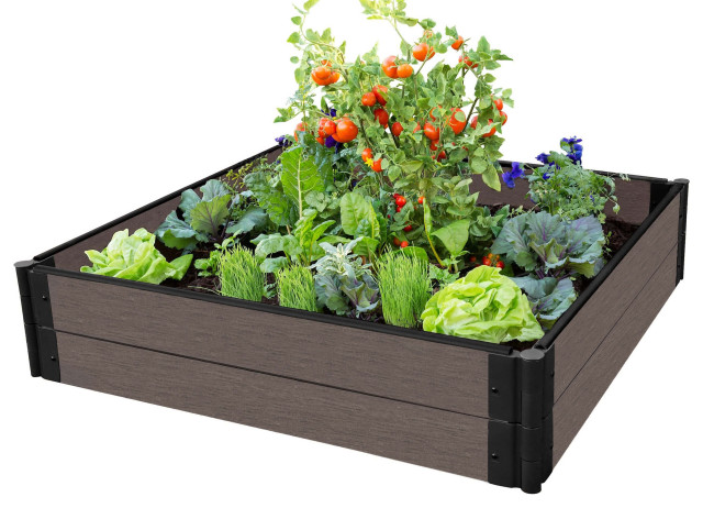 Weathered Wood Raised Garden Bed 4' x 4' x 11� � 1� profile