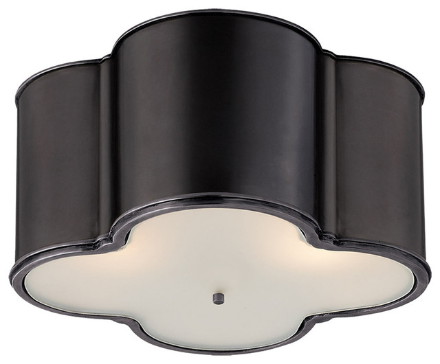 Alexa Hampton Basil 3-Light Flush Mount, Gun Metal