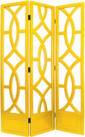 Charleston Yellow Three Panel Screen
