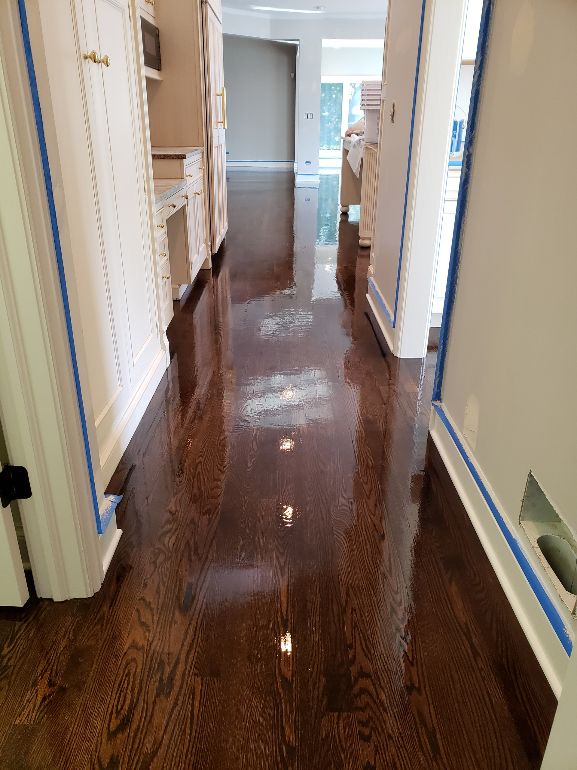 Arlington Heights,  2and 1/4 red oak , Jacobean stain , matte polyurethane finis